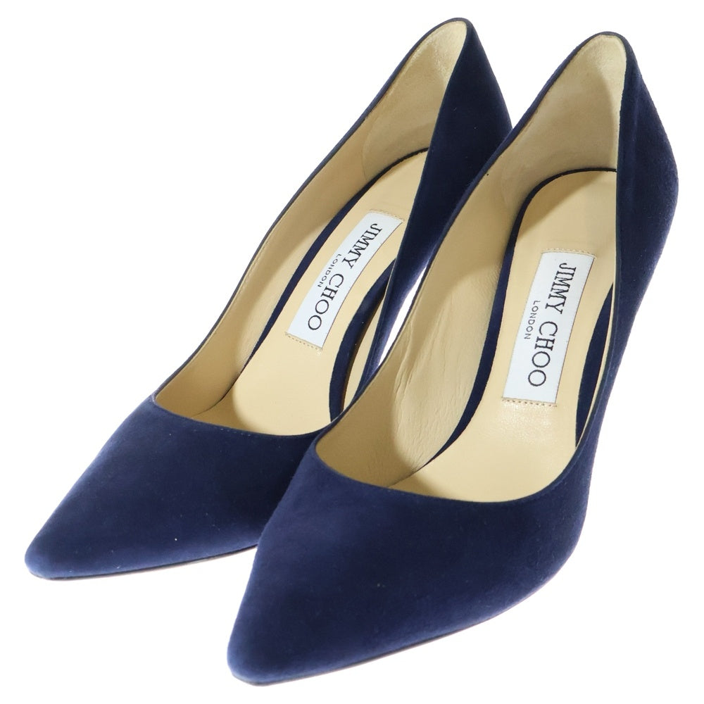 JIMMY CHOO(ジミーチュウ) AGNES アグネス ポインテッドトゥ スウェード ハイヒール パンプス レディース ブルー