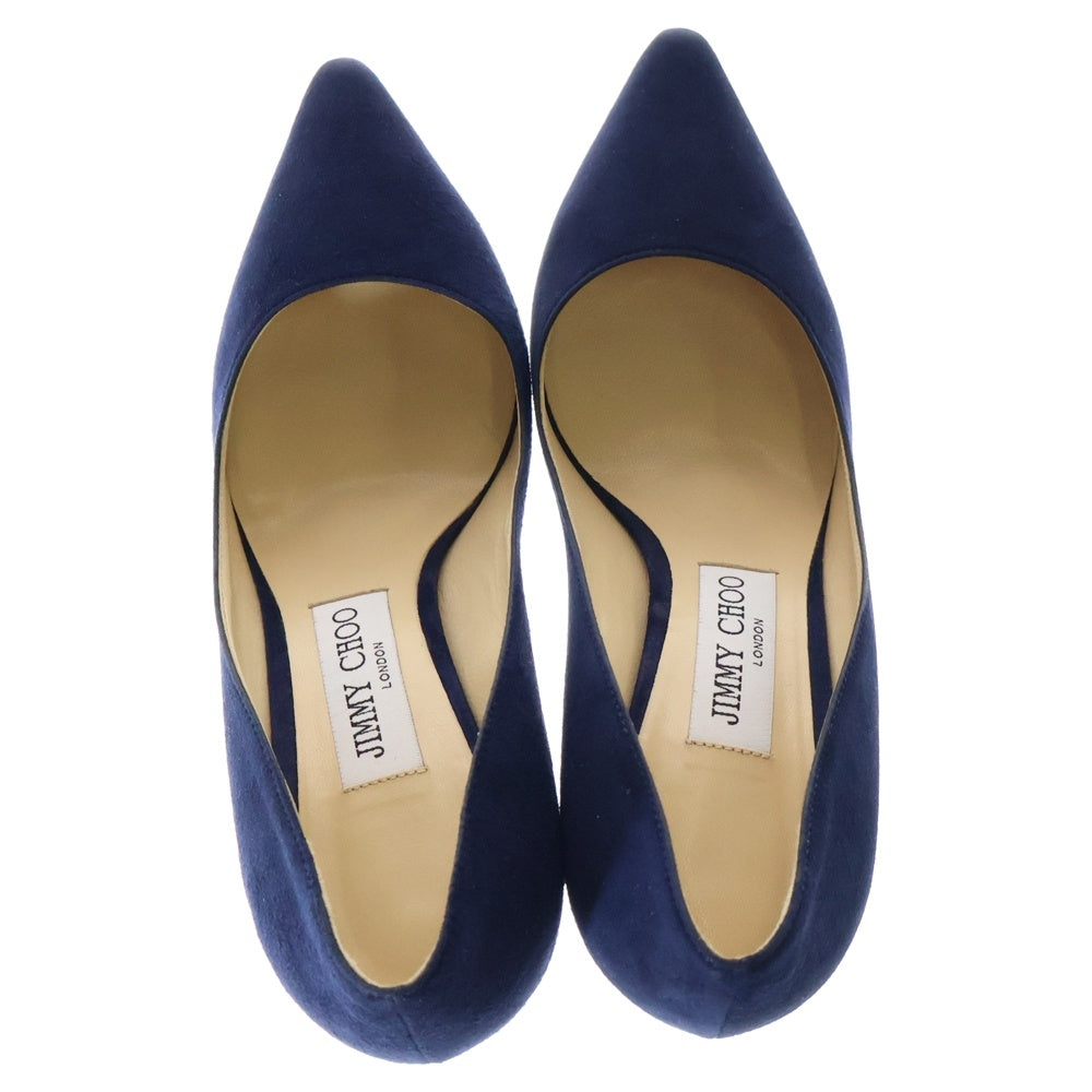 JIMMY CHOO(ジミーチュウ) AGNES アグネス ポインテッドトゥ スウェード ハイヒール パンプス レディース ブルー