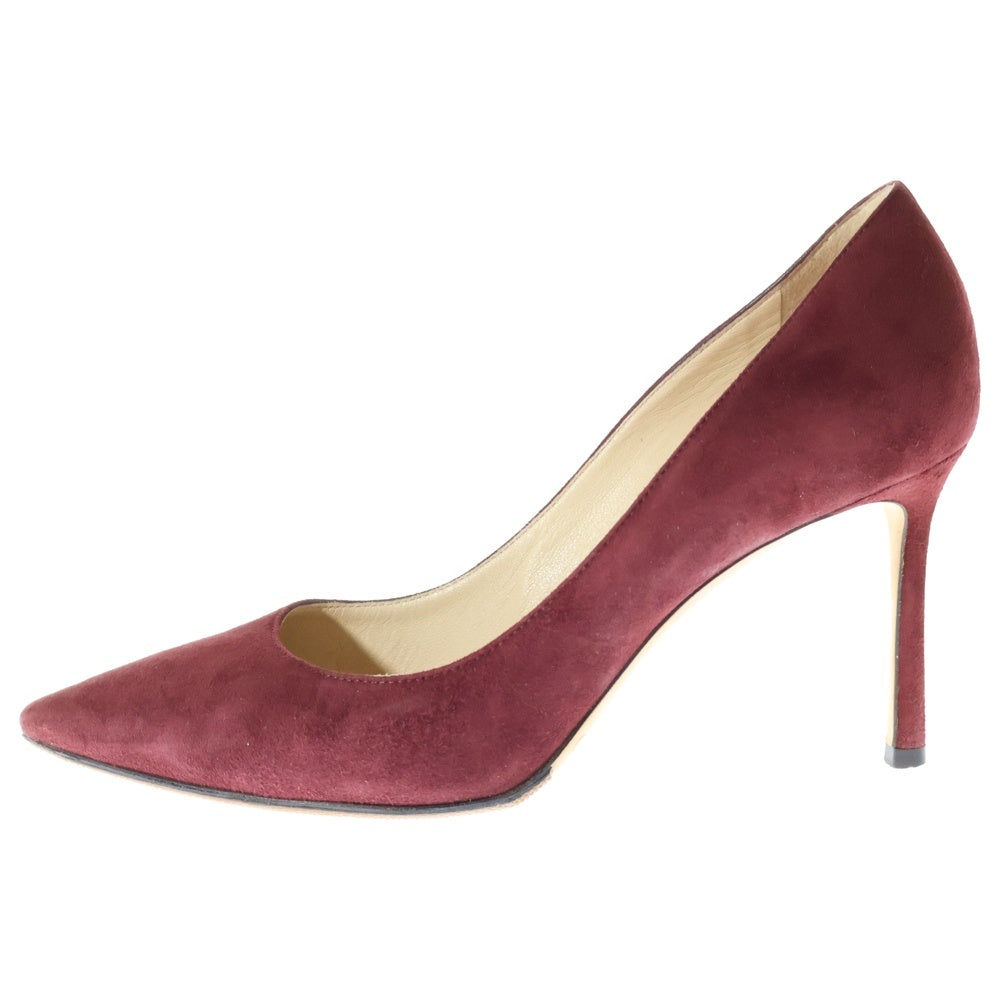 JIMMY CHOO(ジミーチュウ) AGNES アグネス ポインテッドトゥ スウェード ハイヒール パンプス レディース ワインレッド