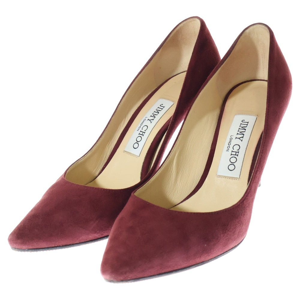 JIMMY CHOO(ジミーチュウ) AGNES アグネス ポインテッドトゥ スウェード ハイヒール パンプス レディース ワインレッド