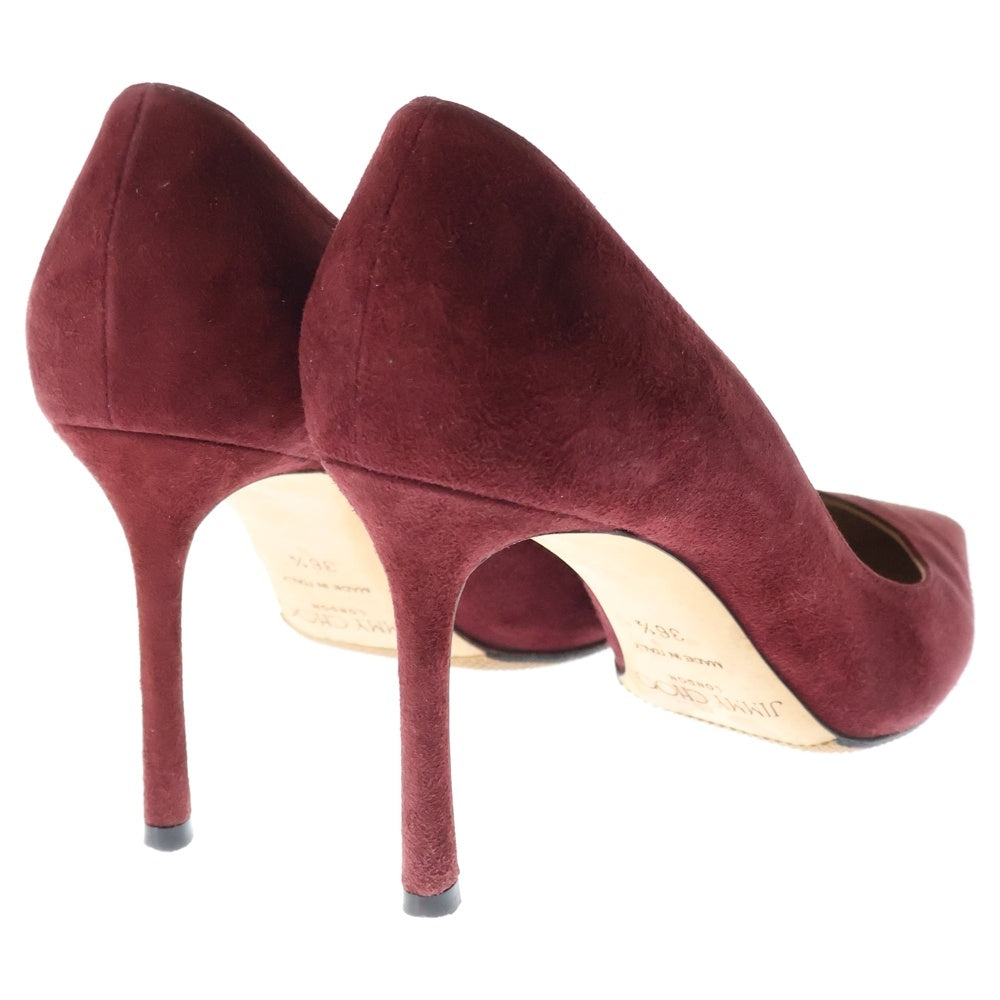 JIMMY CHOO(ジミーチュウ) AGNES アグネス ポインテッドトゥ スウェード ハイヒール パンプス レディース ワインレッド