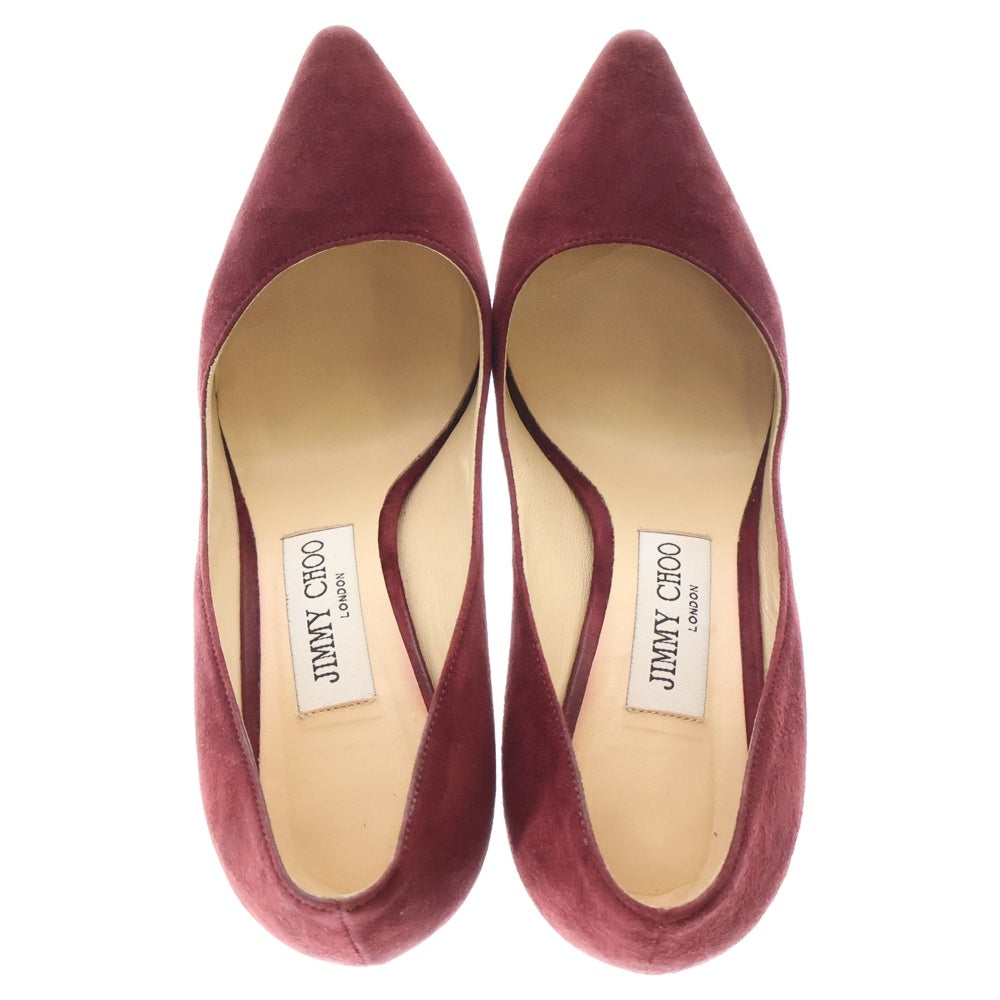 JIMMY CHOO(ジミーチュウ) AGNES アグネス ポインテッドトゥ スウェード ハイヒール パンプス レディース ワインレッド