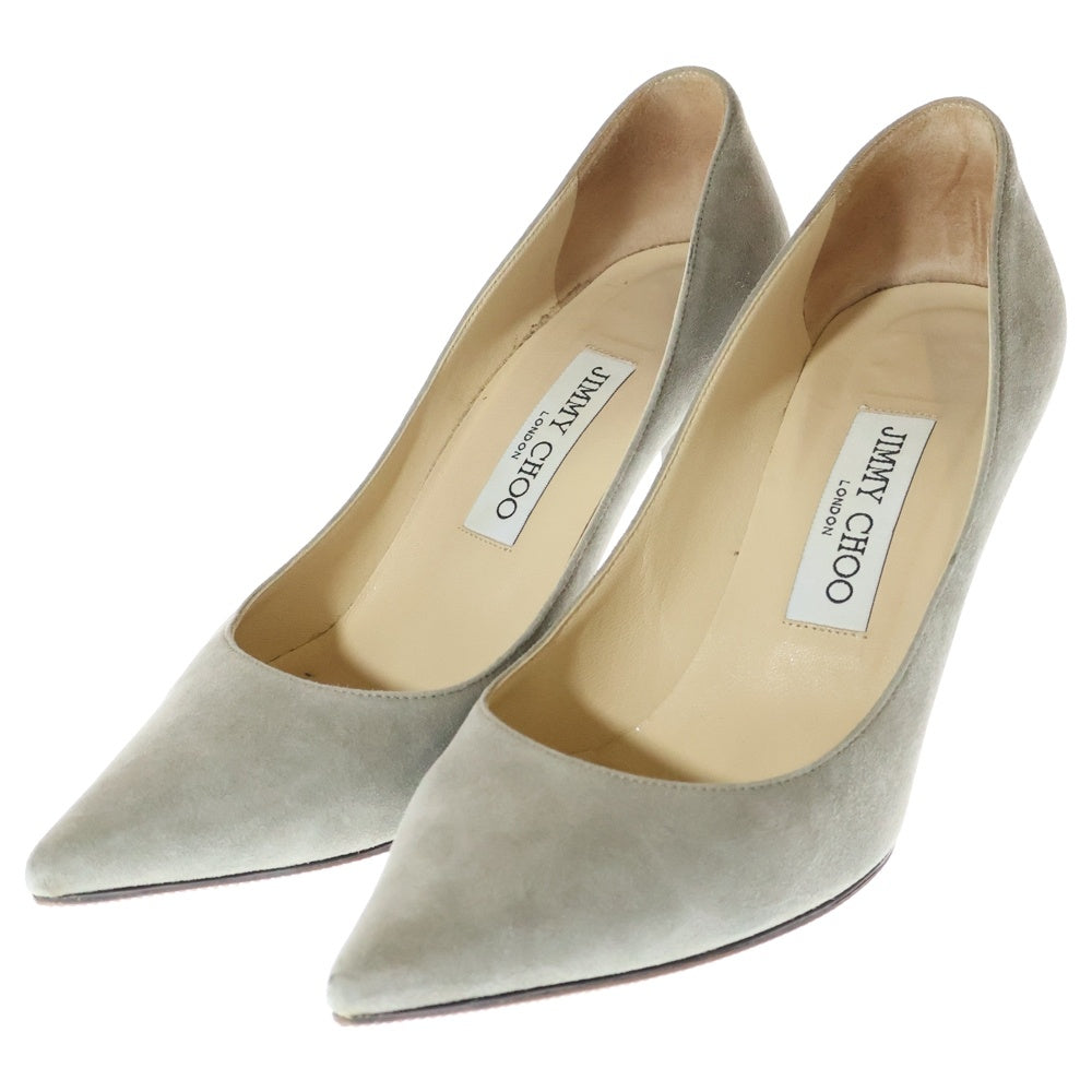 JIMMY CHOO(ジミーチュウ) AGNES アグネス ポインテッドトゥ スウェード ハイヒール パンプス レディース グレー