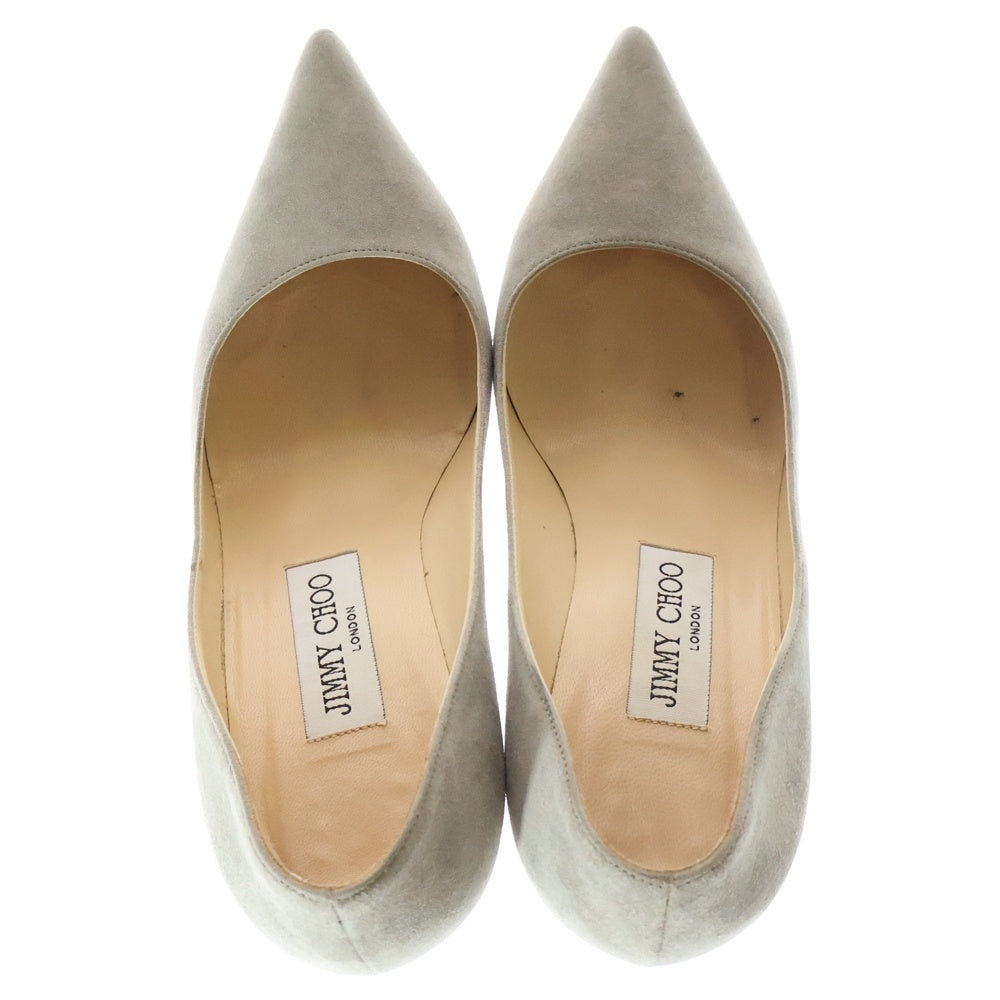 JIMMY CHOO(ジミーチュウ) AGNES アグネス ポインテッドトゥ スウェード ハイヒール パンプス レディース グレー
