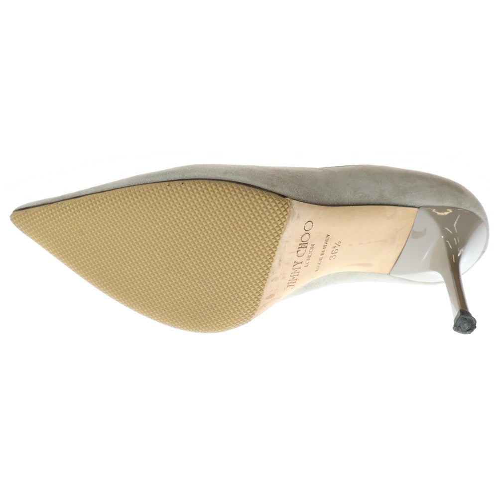 JIMMY CHOO(ジミーチュウ) AGNES アグネス ポインテッドトゥ スウェード ハイヒール パンプス レディース グレー