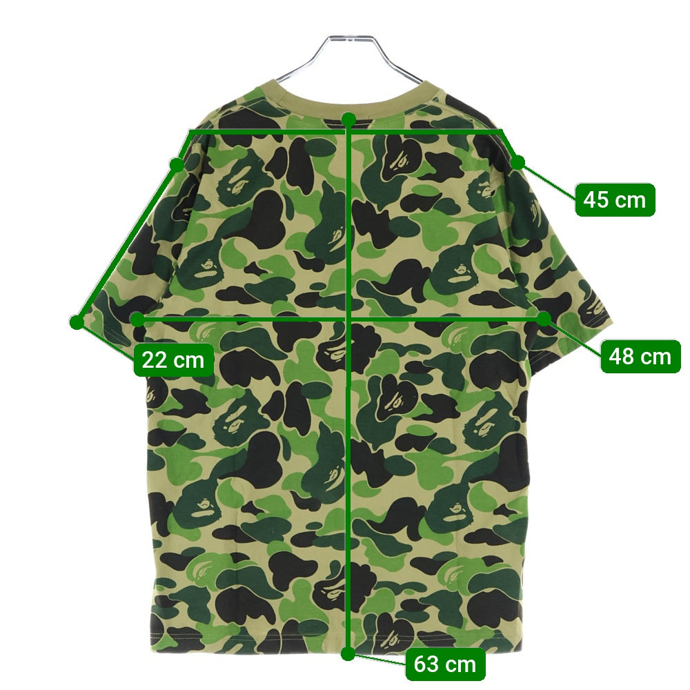 A BATHING APE(アベイシングエイプ) ABC CAMO RELAXED FIT BAPE LOGO TEE ロゴプリントTシャツ カモ 迷彩 半袖カットソー カーキ 001CSK301007M