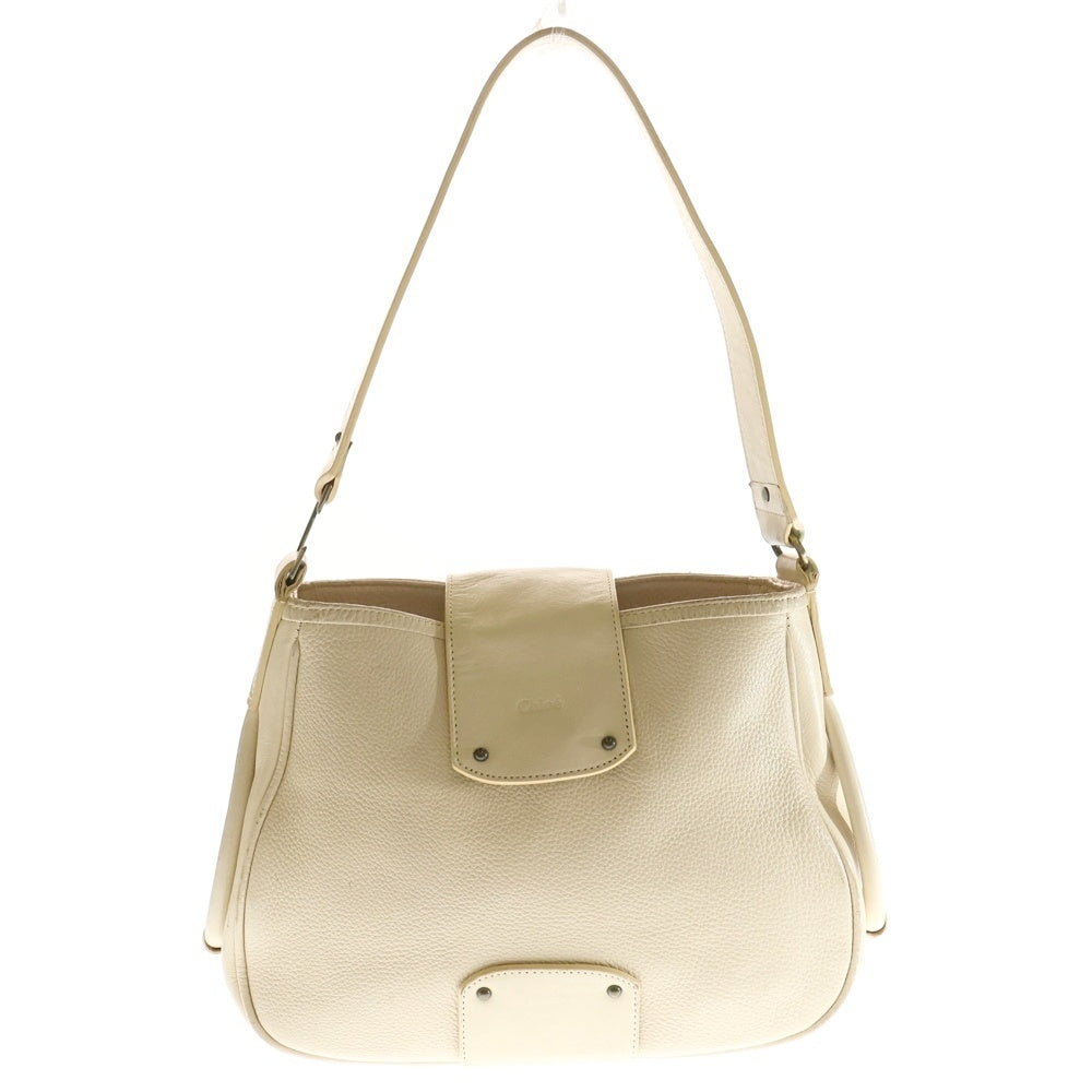 Chloe(クロエ) ロゴ刻印 C金具 レザーハンドバック レディース ピンクベージュ