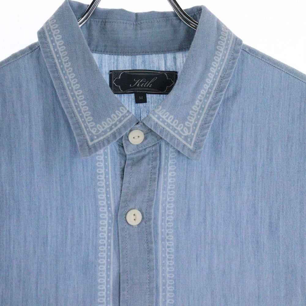 KITH(キス) 25SS CHAMBRAY PAXTON SHIRT シャンブレー パクストン 半袖シャツ インディゴ KHM033545