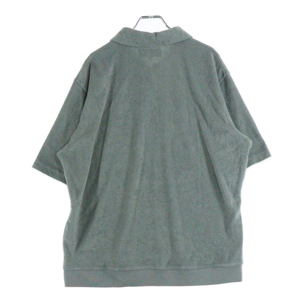 KITH(キス) 25SS PLUSH TERRY LEO POLO パイル地 ロゴ刺繍 半袖ポロシャツ グリーン KHM033646