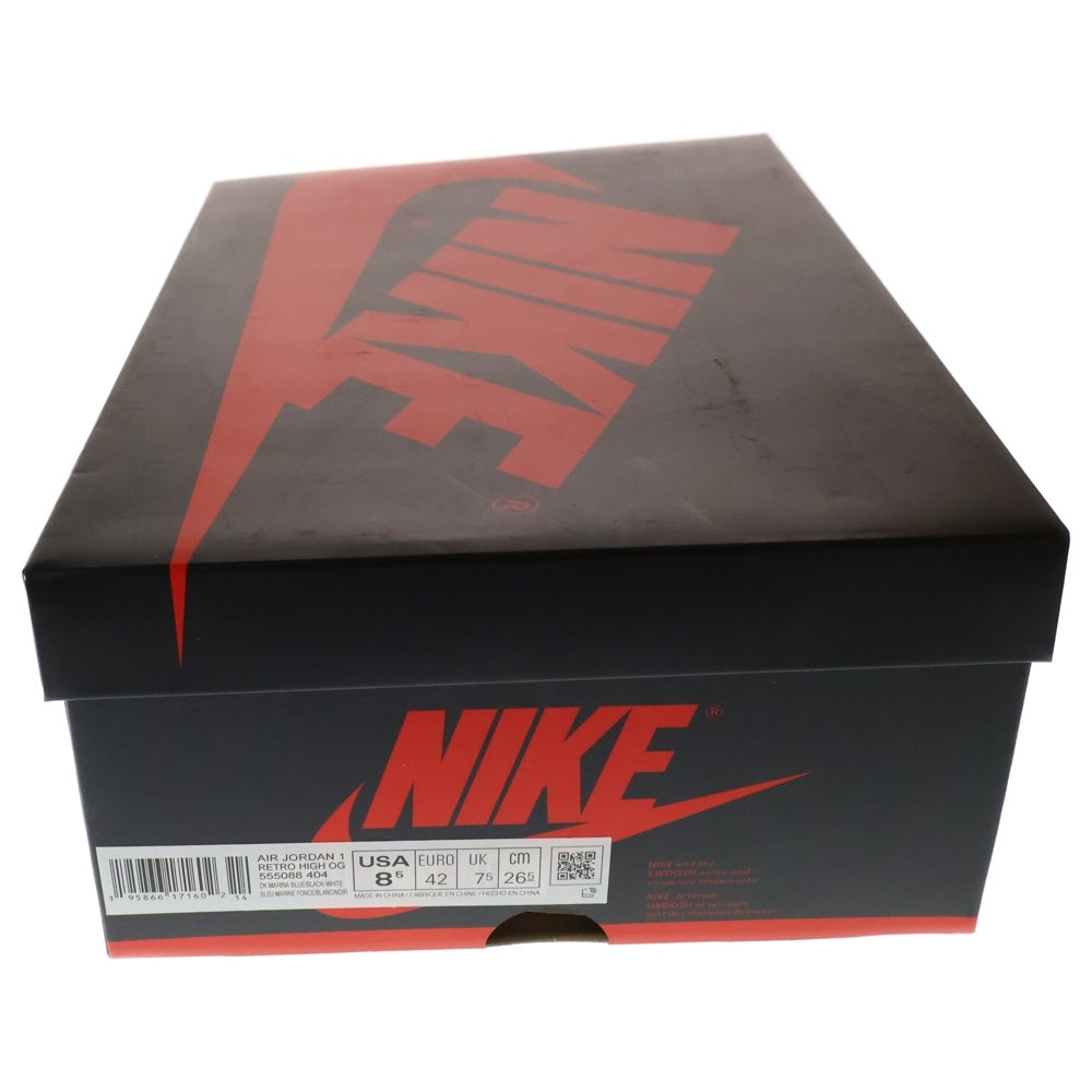 NIKE(ナイキ) AIR JORDAN 1 RETRO HIGH OG DARK MARINA BLUE エアジョーダン レトロ ダークマリーナブルー ハイカットスニーカー ブルー/ブラック US8.5/26.5cm 555088-404