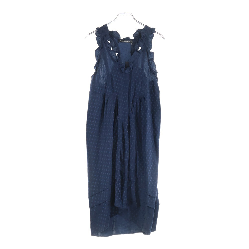 BALENCIAGA(バレンシアガ) ドット ノースリーブワンピース ネイビー レディース 170107