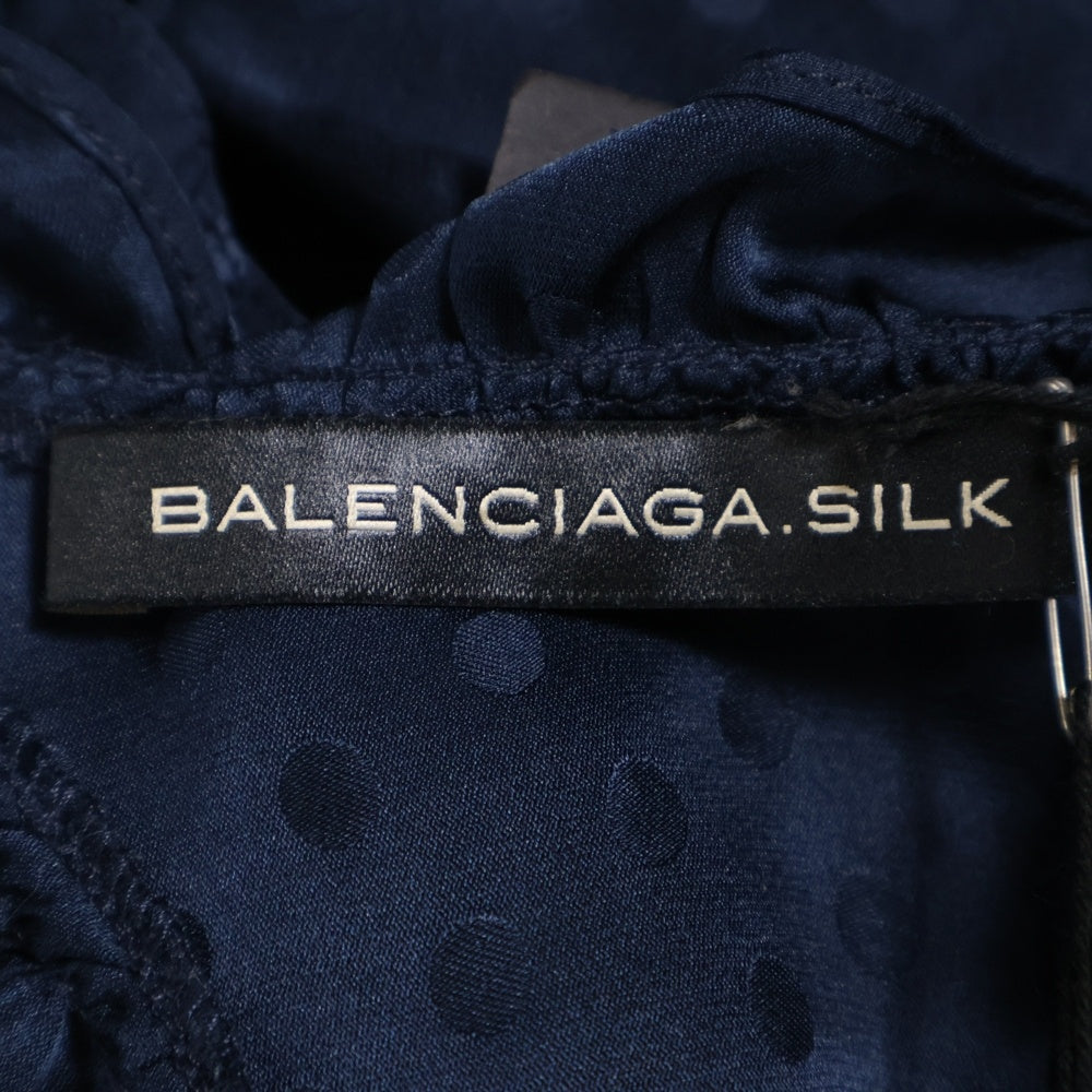 BALENCIAGA(バレンシアガ) ドット ノースリーブワンピース ネイビー レディース 170107