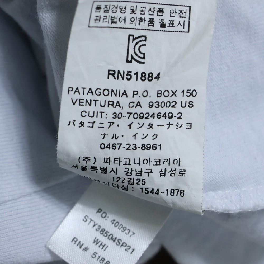 PATAGONIA(パタゴニア) REGULAR FIT レギュラーフィット 両面プリント クルーネック 半袖Tシャツ カットソー ホワイト STY38504SP21