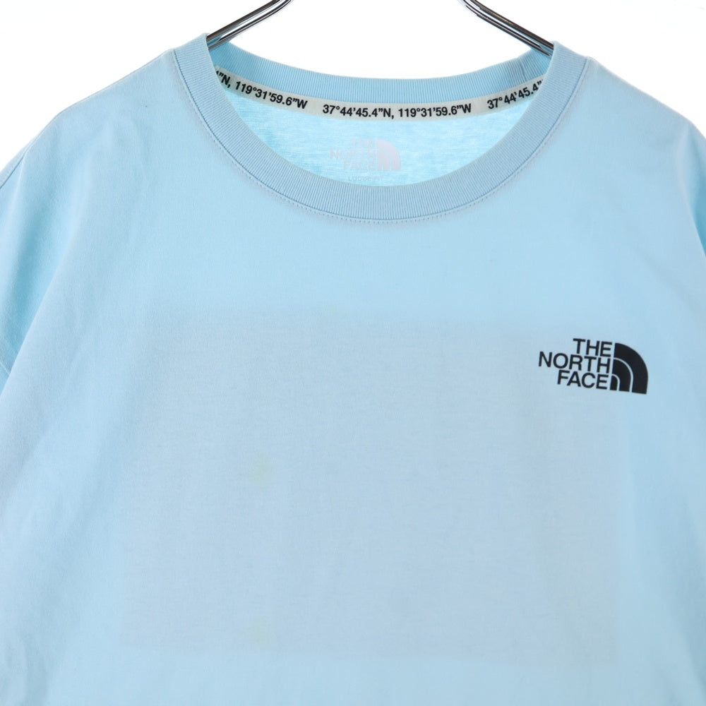 THE NORTH FACE(ザノースフェイス) バックグラフィックプリント ロゴ クルーネック 半袖Tシャツ カットソー ブルー NT7UM13L