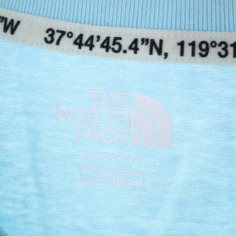 THE NORTH FACE(ザノースフェイス) バックグラフィックプリント ロゴ クルーネック 半袖Tシャツ カットソー ブルー NT7UM13L