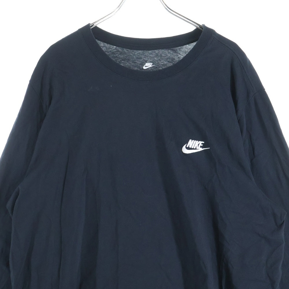 NIKE(ナイキ) ロゴ刺繍 コットン クルーネック 長袖Tシャツ カットソー ブラック AR5194-010