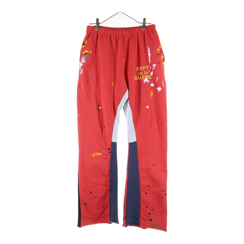 GALLERY DEPT.(ギャラリーデプト) GD LOGO PAINTED FLARE SWEAT PANTS ロゴプリント ペイント加工 フレアスウェットパンツ レッド