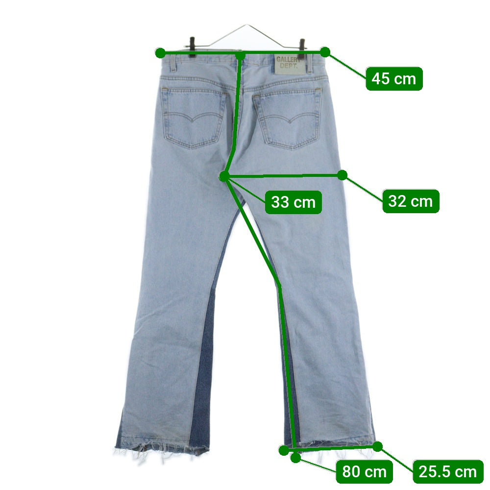 GALLERY DEPT.(ギャラリーデプト) 90210 LA FLARE JEANS ラ フレア 再構築デニムボタンフライ ダメージ加工フレアロングデニムパンツ インディゴ