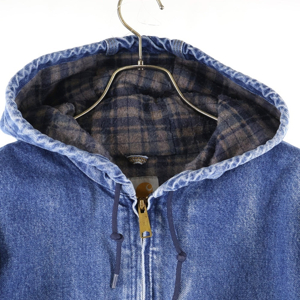 CARHARTT(カーハート) DENIM ACTIVE JACKET デニムアクティブジャケット 裏地ブランケット ジップアップフーデッドジャケット インディゴ J139 DST