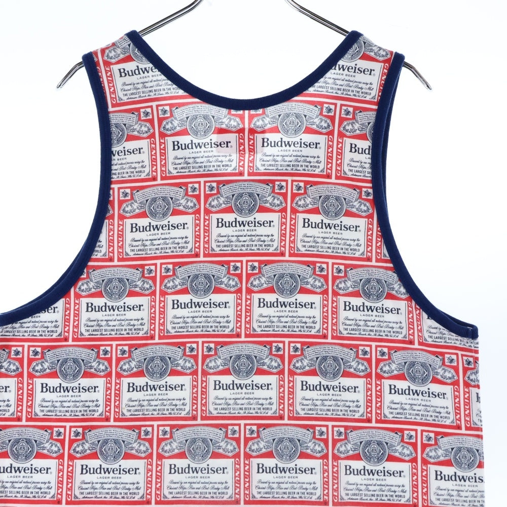 SUPREME(シュプリーム) 09SS Budweiser Tank Top バドワイザー 総柄 コットン タンクトップ ノースリーブ カットソー ホワイト/レッド