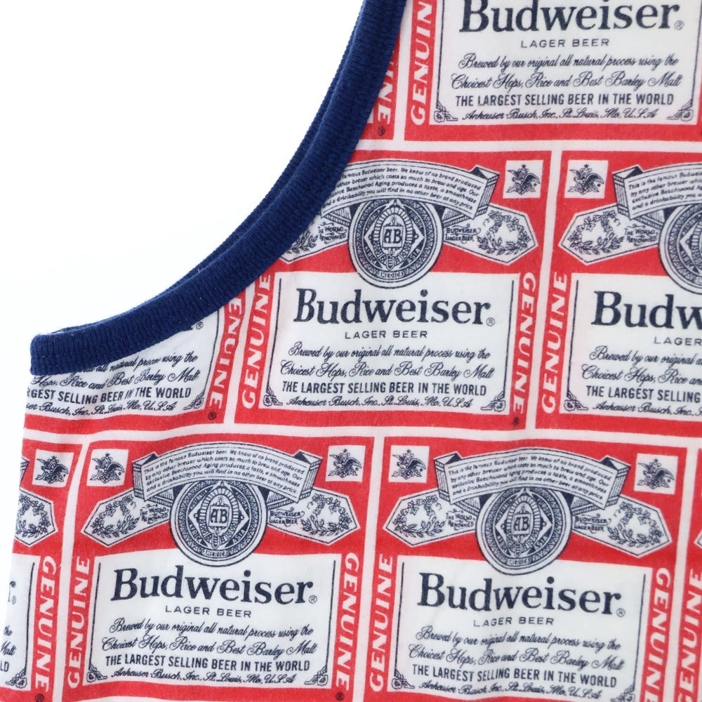 SUPREME(シュプリーム) 09SS Budweiser Tank Top バドワイザー 総柄 コットン タンクトップ ノースリーブ カットソー ホワイト/レッド