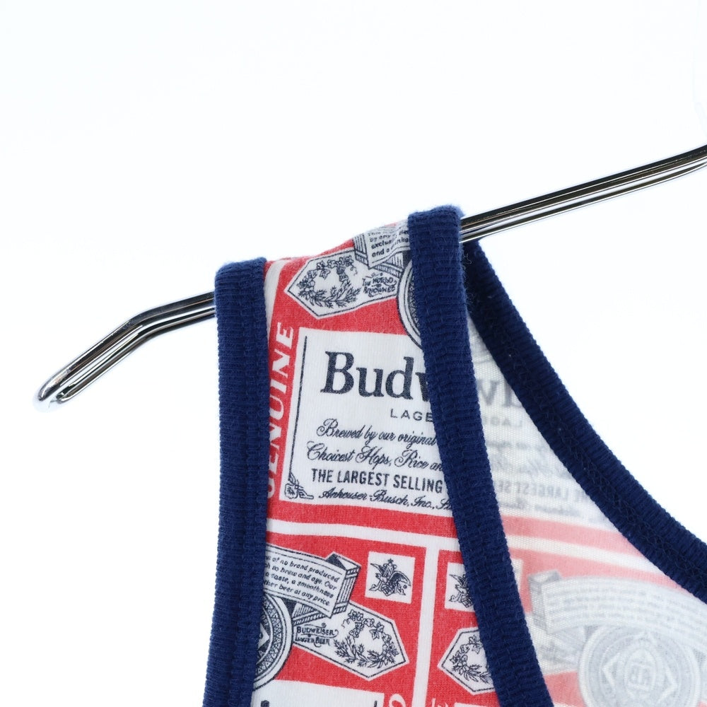 SUPREME(シュプリーム) 09SS Budweiser Tank Top バドワイザー 総柄 コットン タンクトップ ノースリーブ カットソー ホワイト/レッド