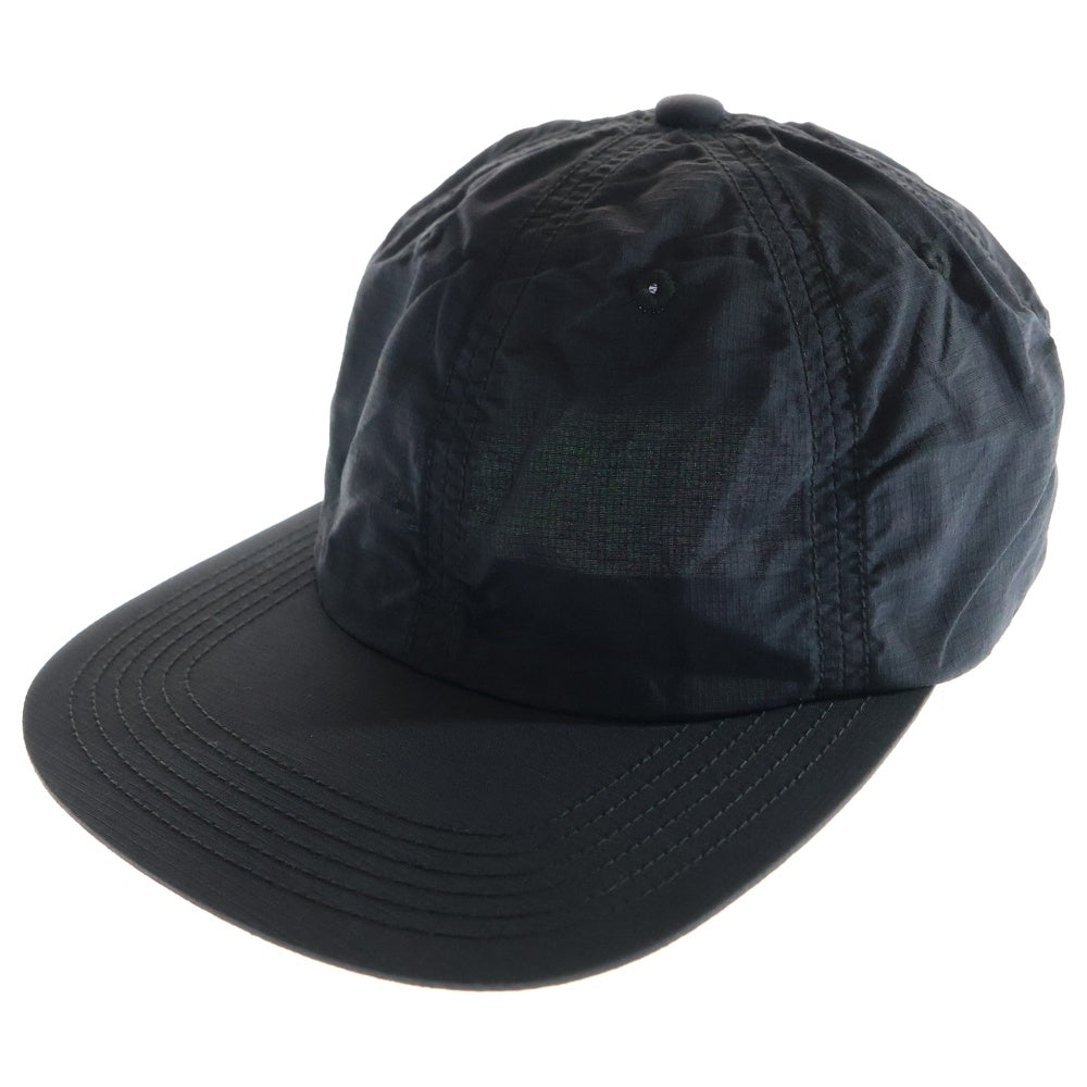 NO BRAND(ノーブランド) OVY Nylon Rip Stop Shirring 6Panel Cap オヴィー ナイロンリップストップ ジェットキャップ 帽子 ブラック