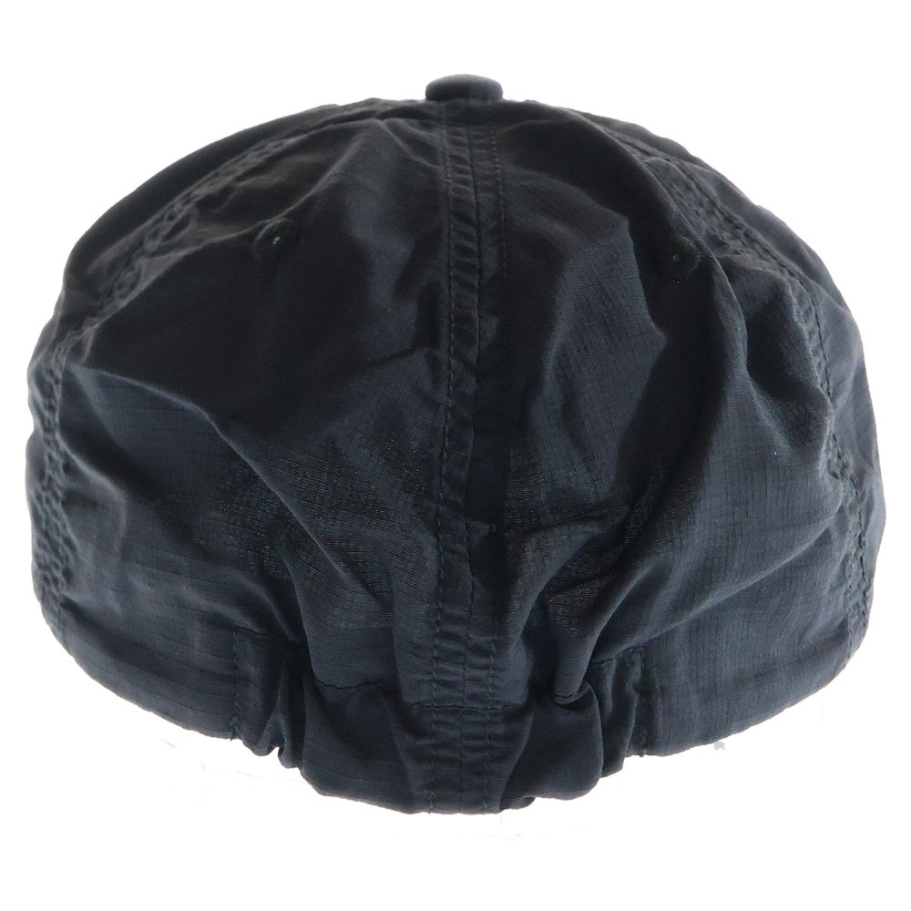 NO BRAND(ノーブランド) OVY Nylon Rip Stop Shirring 6Panel Cap オヴィー ナイロンリップストップ ジェットキャップ 帽子 ブラック