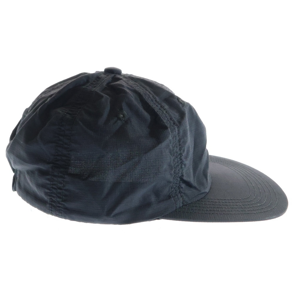 NO BRAND(ノーブランド) OVY Nylon Rip Stop Shirring 6Panel Cap オヴィー ナイロンリップストップ ジェットキャップ 帽子 ブラック