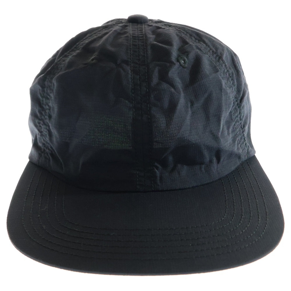 NO BRAND(ノーブランド) OVY Nylon Rip Stop Shirring 6Panel Cap オヴィー ナイロンリップストップ ジェットキャップ 帽子 ブラック