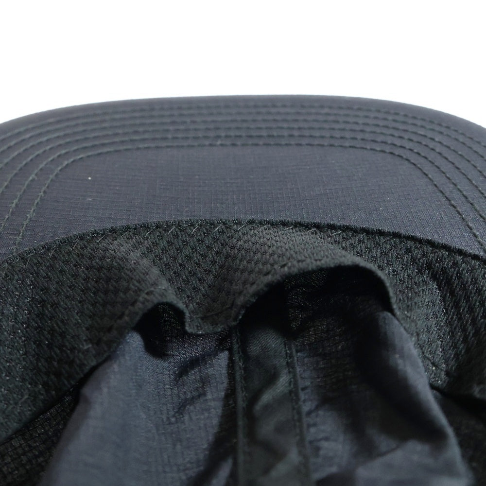 NO BRAND(ノーブランド) OVY Nylon Rip Stop Shirring 6Panel Cap オヴィー ナイロンリップストップ ジェットキャップ 帽子 ブラック
