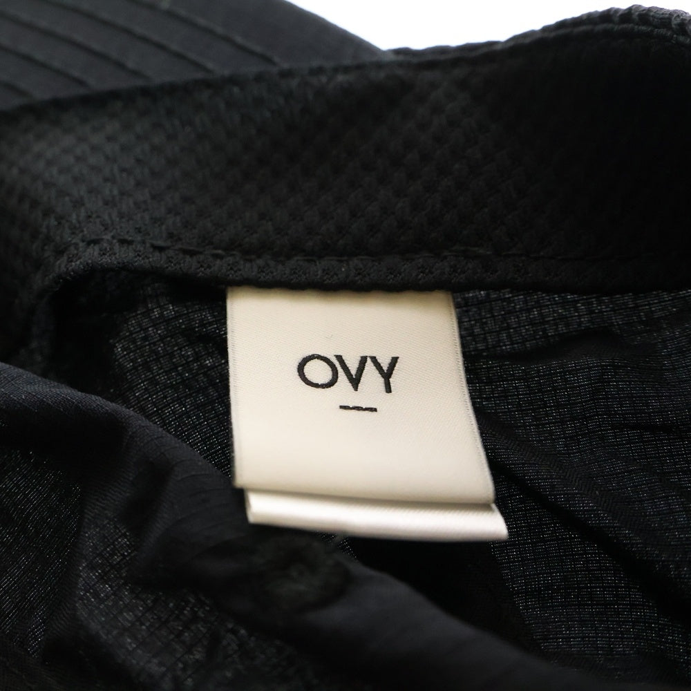 NO BRAND(ノーブランド) OVY Nylon Rip Stop Shirring 6Panel Cap オヴィー ナイロンリップストップ ジェットキャップ 帽子 ブラック