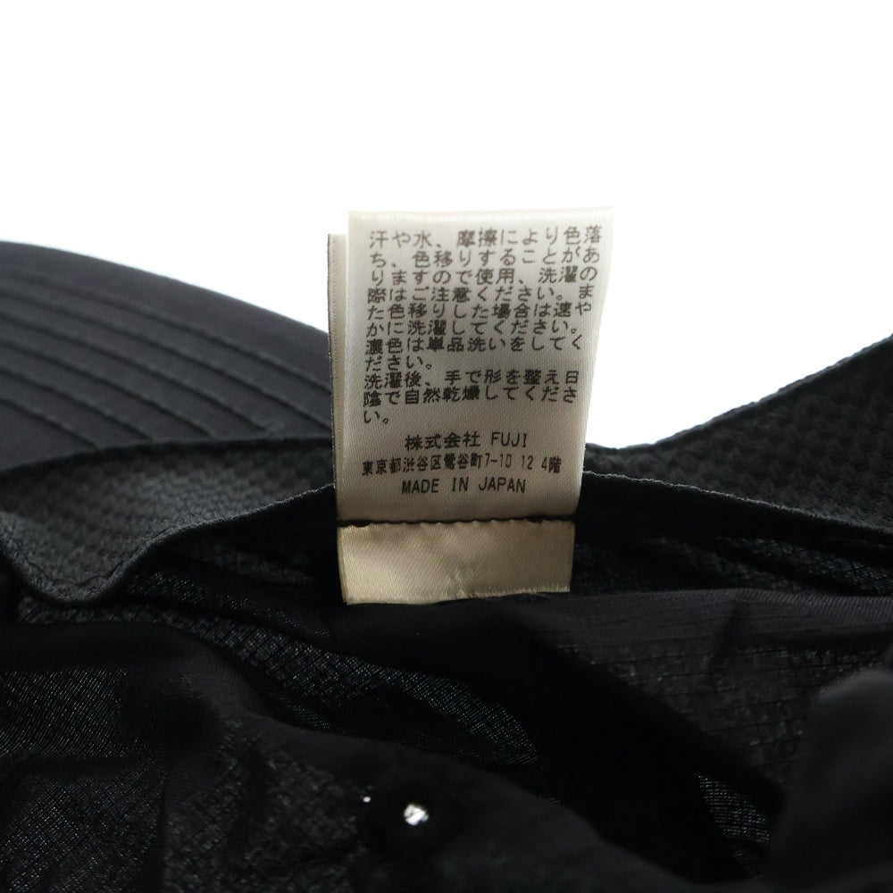 NO BRAND(ノーブランド) OVY Nylon Rip Stop Shirring 6Panel Cap オヴィー ナイロンリップストップ ジェットキャップ 帽子 ブラック