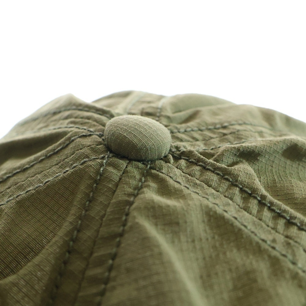 NO BRAND(ノーブランド) OVY Nylon Rip Stop Shirring 6Panel Cap オヴィー ナイロンリップストップ ジェットキャップ 帽子 カーキ