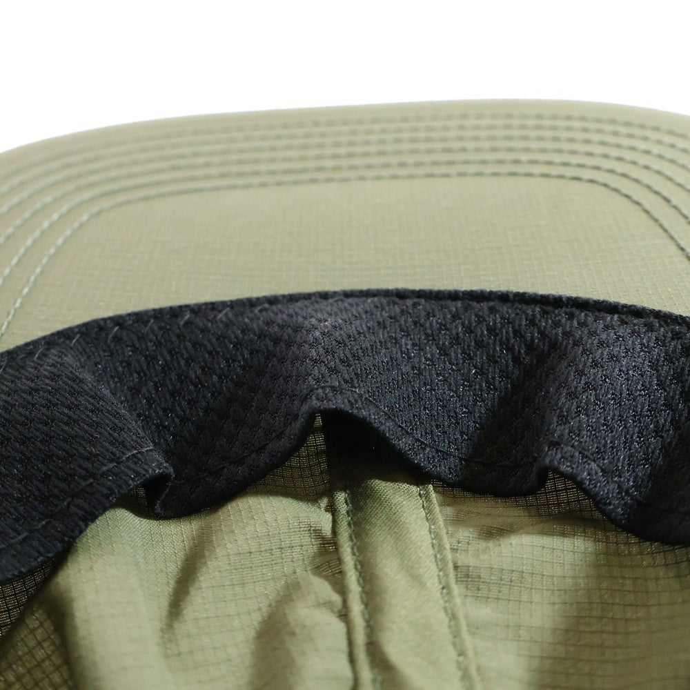 NO BRAND(ノーブランド) OVY Nylon Rip Stop Shirring 6Panel Cap オヴィー ナイロンリップストップ ジェットキャップ 帽子 カーキ