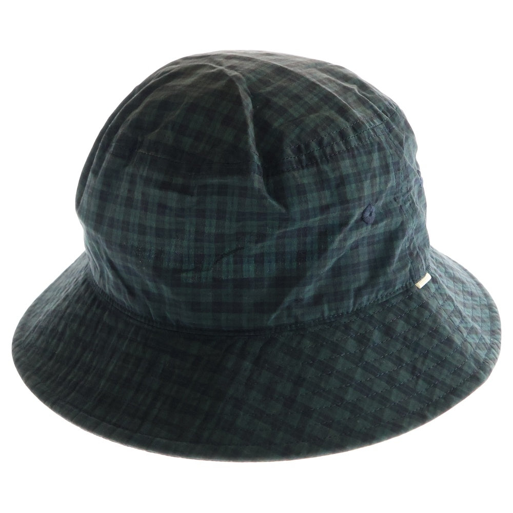 NO BRAND(ノーブランド) OVY Cotton Nylon Water-Repellent Bucket Hat オヴィー コットンナイロン チェック バケットハット 帽子 グリーン/ブラック
