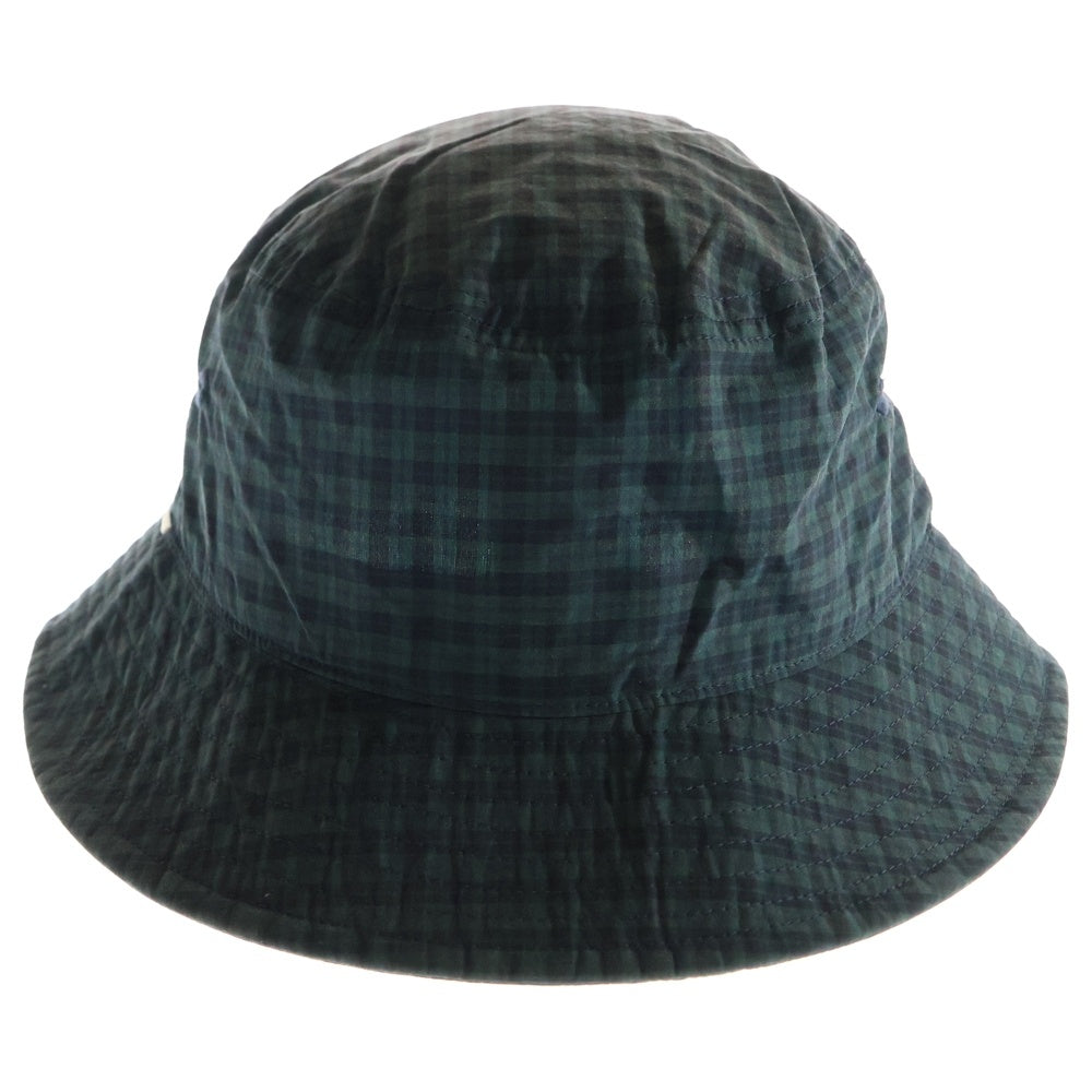 NO BRAND(ノーブランド) OVY Cotton Nylon Water-Repellent Bucket Hat オヴィー コットンナイロン チェック バケットハット 帽子 グリーン/ブラック