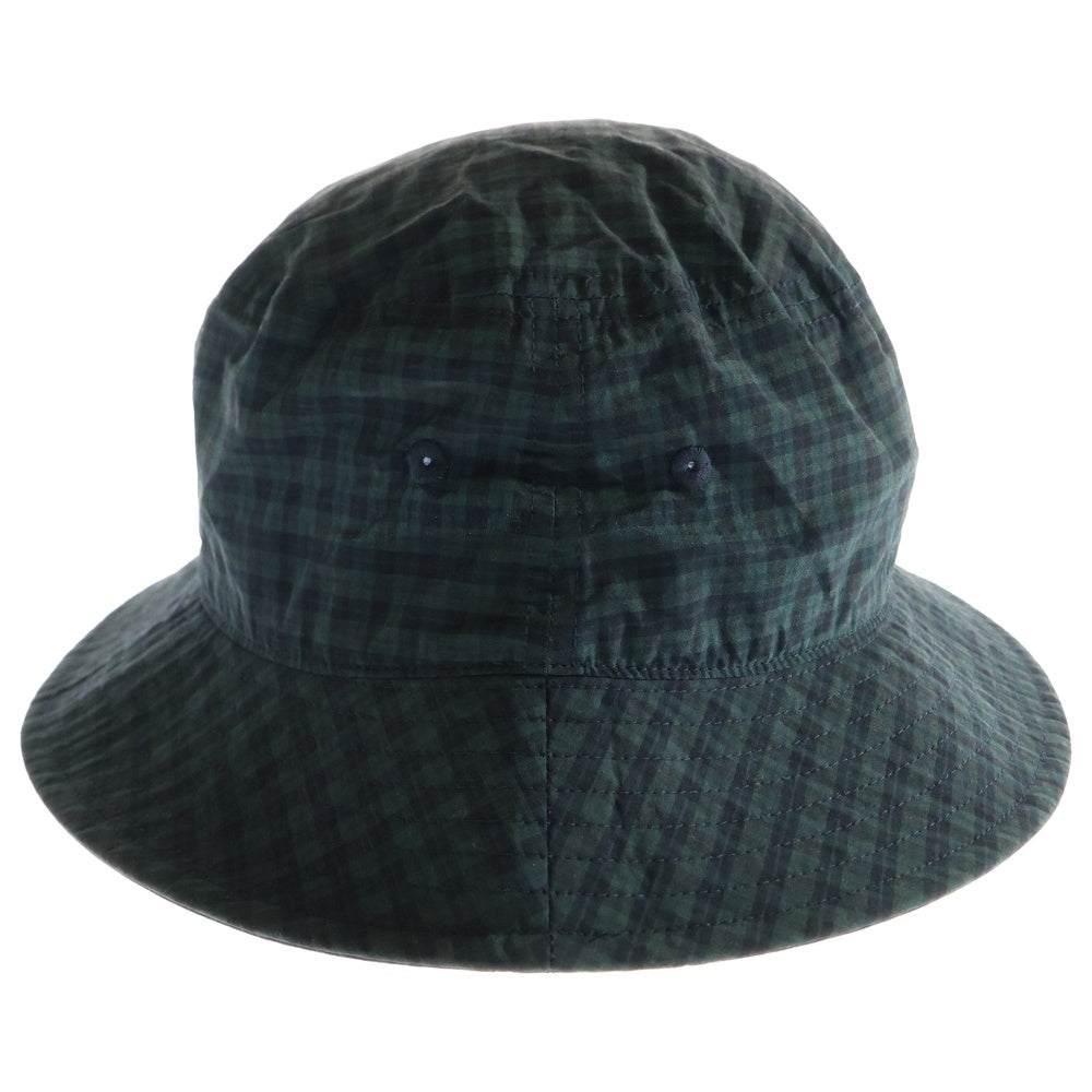 NO BRAND(ノーブランド) OVY Cotton Nylon Water-Repellent Bucket Hat オヴィー コットンナイロン チェック バケットハット 帽子 グリーン/ブラック
