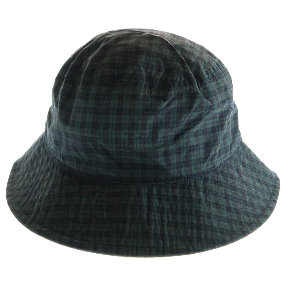 NO BRAND(ノーブランド) OVY Cotton Nylon Water-Repellent Bucket Hat オヴィー コットンナイロン チェック バケットハット 帽子 グリーン/ブラック