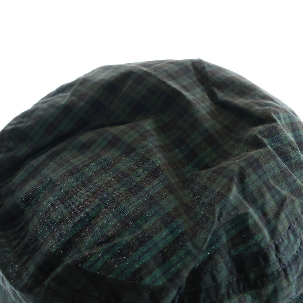 NO BRAND(ノーブランド) OVY Cotton Nylon Water-Repellent Bucket Hat オヴィー コットンナイロン チェック バケットハット 帽子 グリーン/ブラック