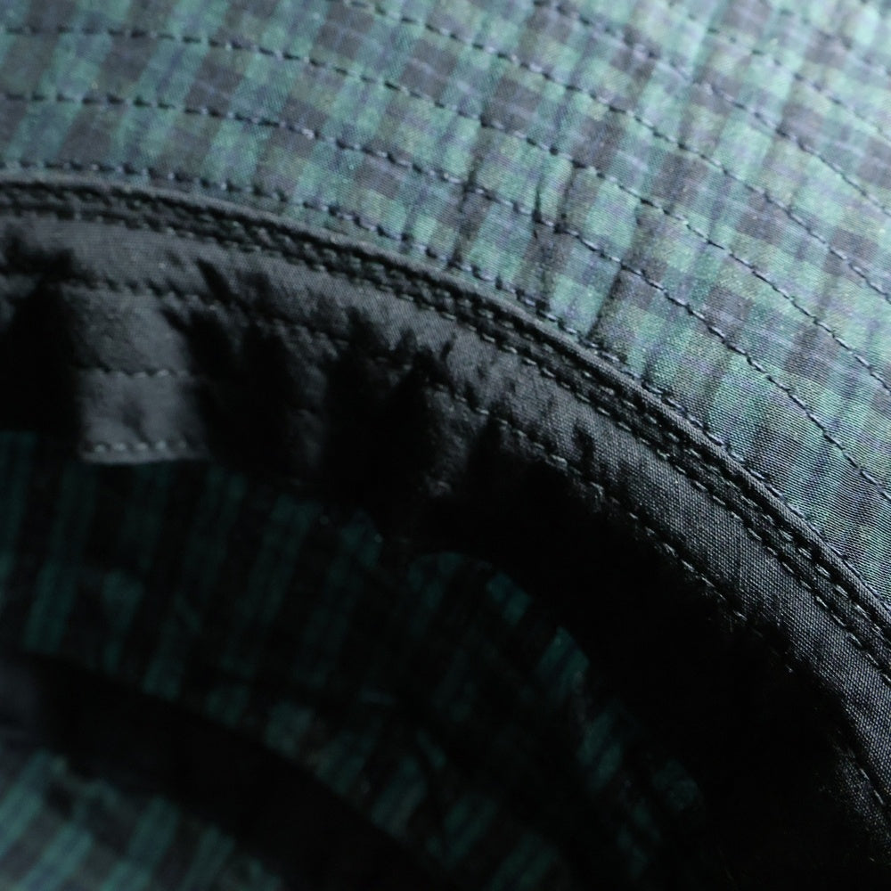 NO BRAND(ノーブランド) OVY Cotton Nylon Water-Repellent Bucket Hat オヴィー コットンナイロン チェック バケットハット 帽子 グリーン/ブラック