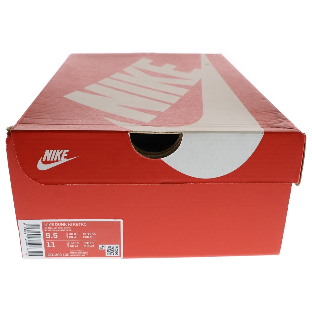 NIKE(ナイキ) DUNK HIGH RETEO VAST GREY ダンク レトロ バスト グレー ハイカットスニーカー ホワイト/グレー US9.5/27.5cm DD1399-100