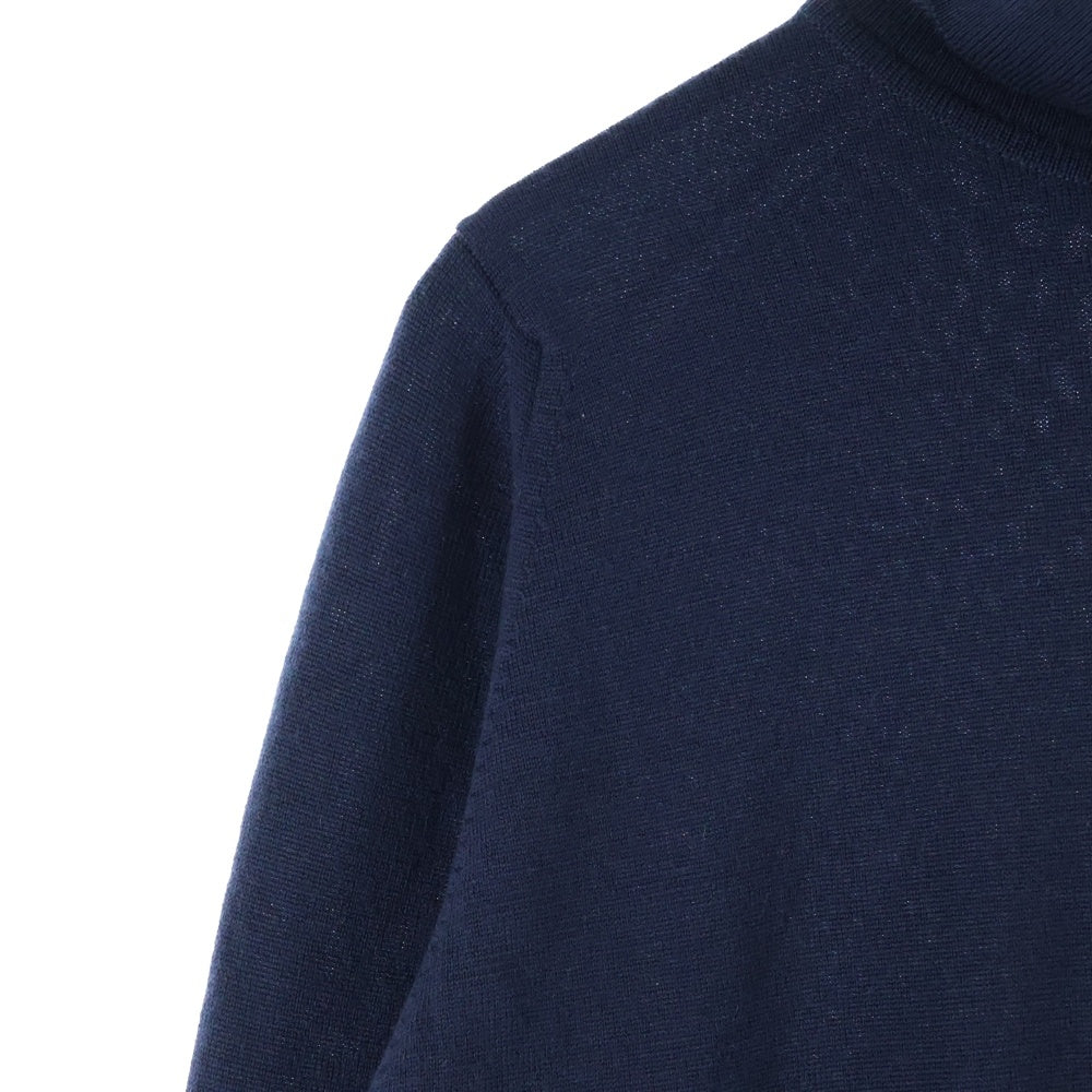 JOHN SMEDLEY(ジョンスメドレー) ウールニット タートルネックセーター ネイビー
