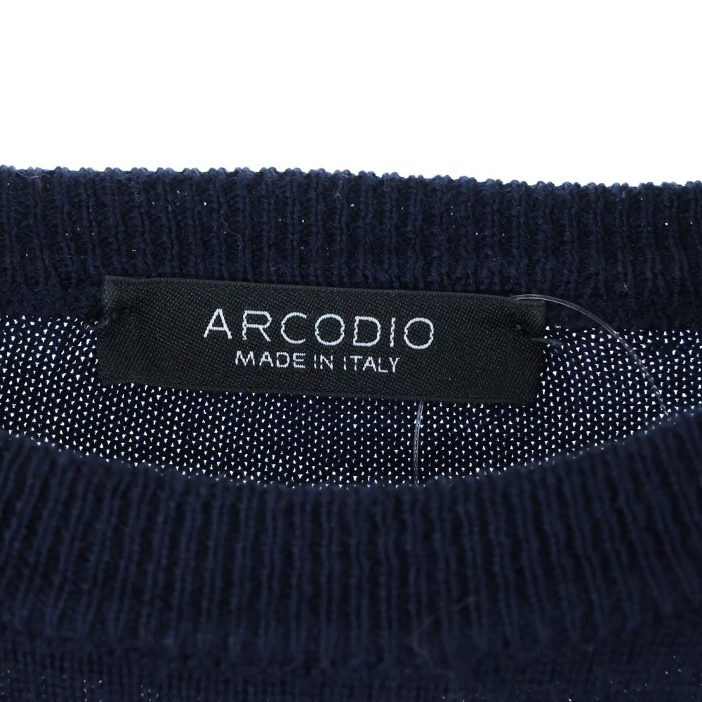 ARCODIO(アルカディオ) ウールニット クルーネックセーター ネイビー