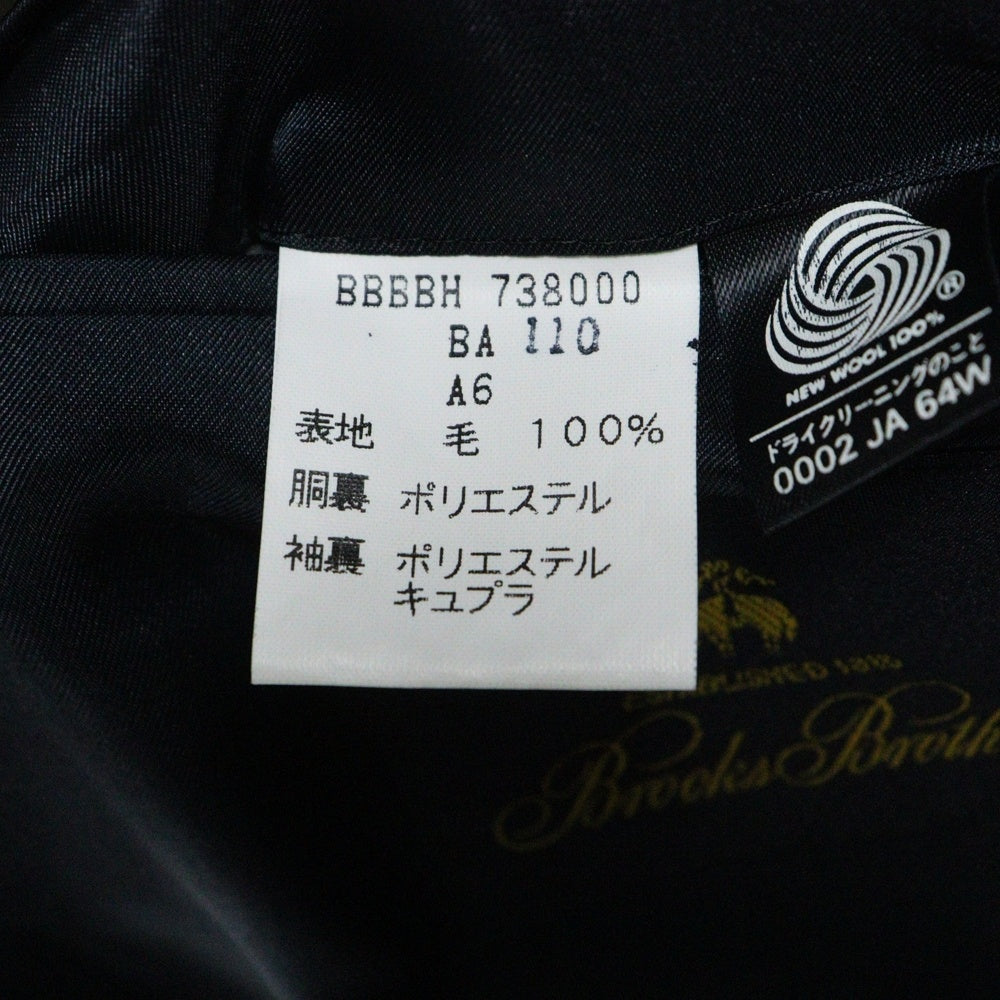 BROOKS BROTHERS(ブルックス ブラザーズ) 金ボタン 2B ウールテーラードジャケット ブラック BBBBH 738000
