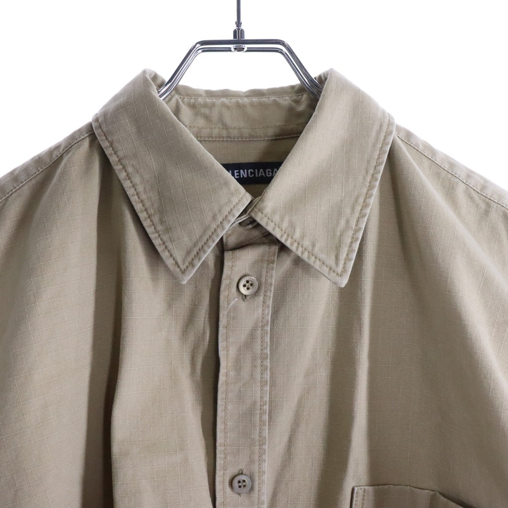 BALENCIAGA(バレンシアガ) 20AW リップストップ コクーンシャツ ベージュ 642306