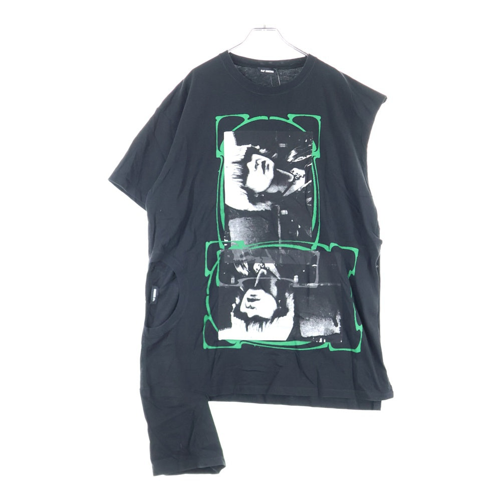 RAF SIMONS(ラフシモンズ) 19SS OPEN SIDE T-SHIRT オープンサイドTシャツ プリント ブラック 191-132