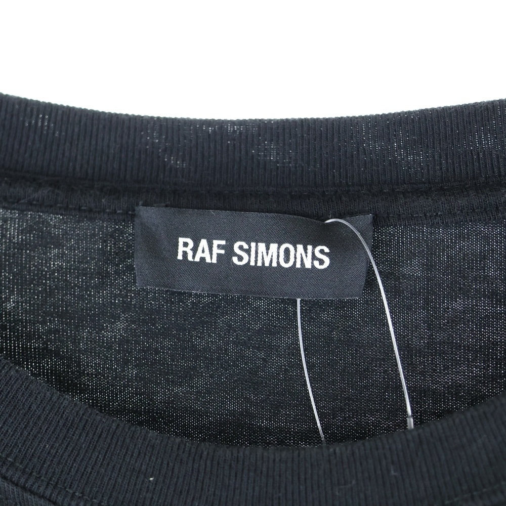 RAF SIMONS(ラフシモンズ) 19SS OPEN SIDE T-SHIRT オープンサイドTシャツ プリント ブラック 191-132
