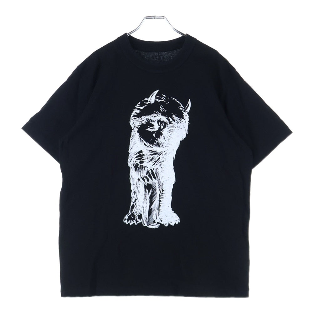 Sacai(サカイ) WHERE THE WILD THINGS ARE T-SHIRT ウェアー ザ シングス アー クルーネック カッソー 半袖Tシャツ ブラック 25-01008S
