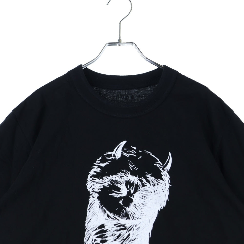 Sacai(サカイ) WHERE THE WILD THINGS ARE T-SHIRT ウェアー ザ シングス アー クルーネック カッソー 半袖Tシャツ ブラック 25-01008S